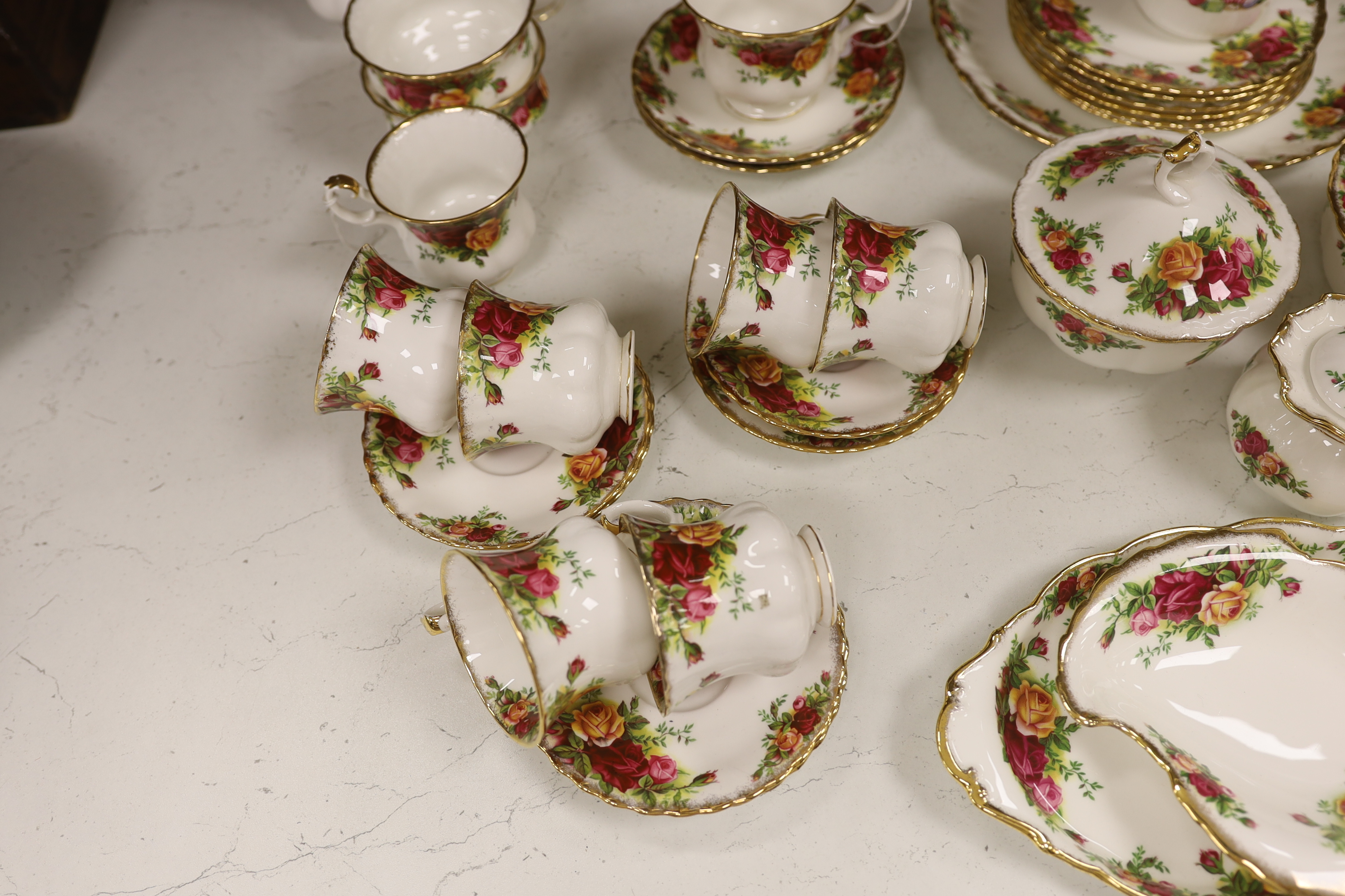 A Royal Albert Old Country Roses part tea and coffee service. Condition - good